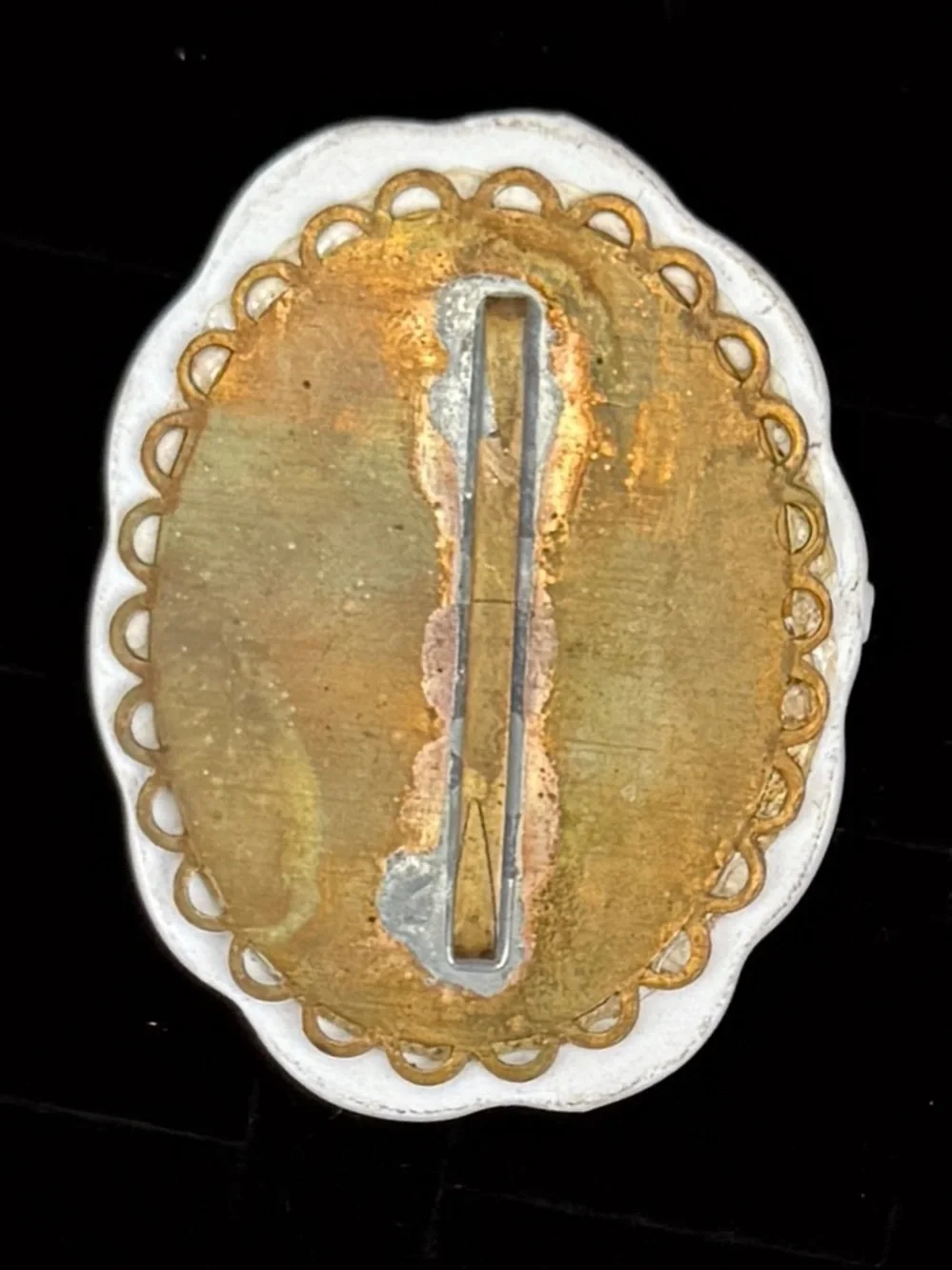Vintage Yugoslavia Rosa Canina Postage Stamp Botanical Brooch Dual Prong